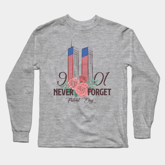 Never Forgot 9 11 Long Sleeve T-Shirt by HarlinDesign